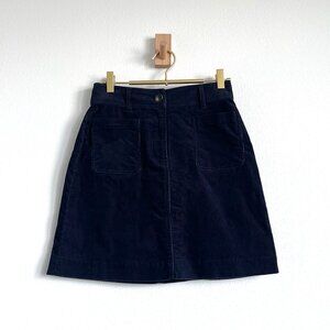 Boden Navy Courduroy Patch Pocket Mini Skirt - 0